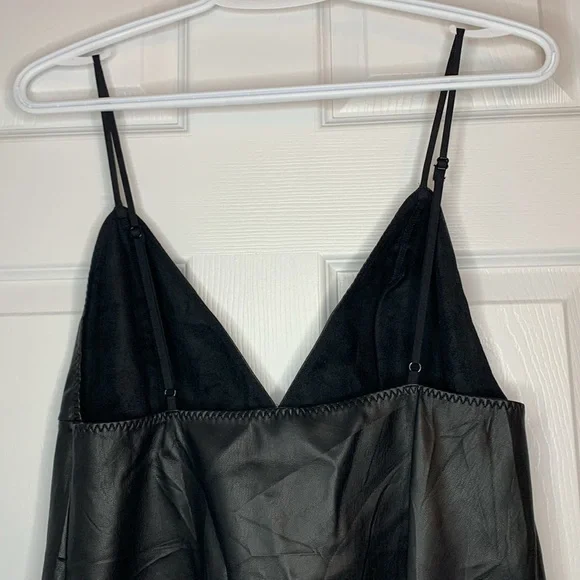 Victoria’s Secret Sexy Black Faux Leather Lingerie Slip Dress Size Medium - Picture 3 of 10